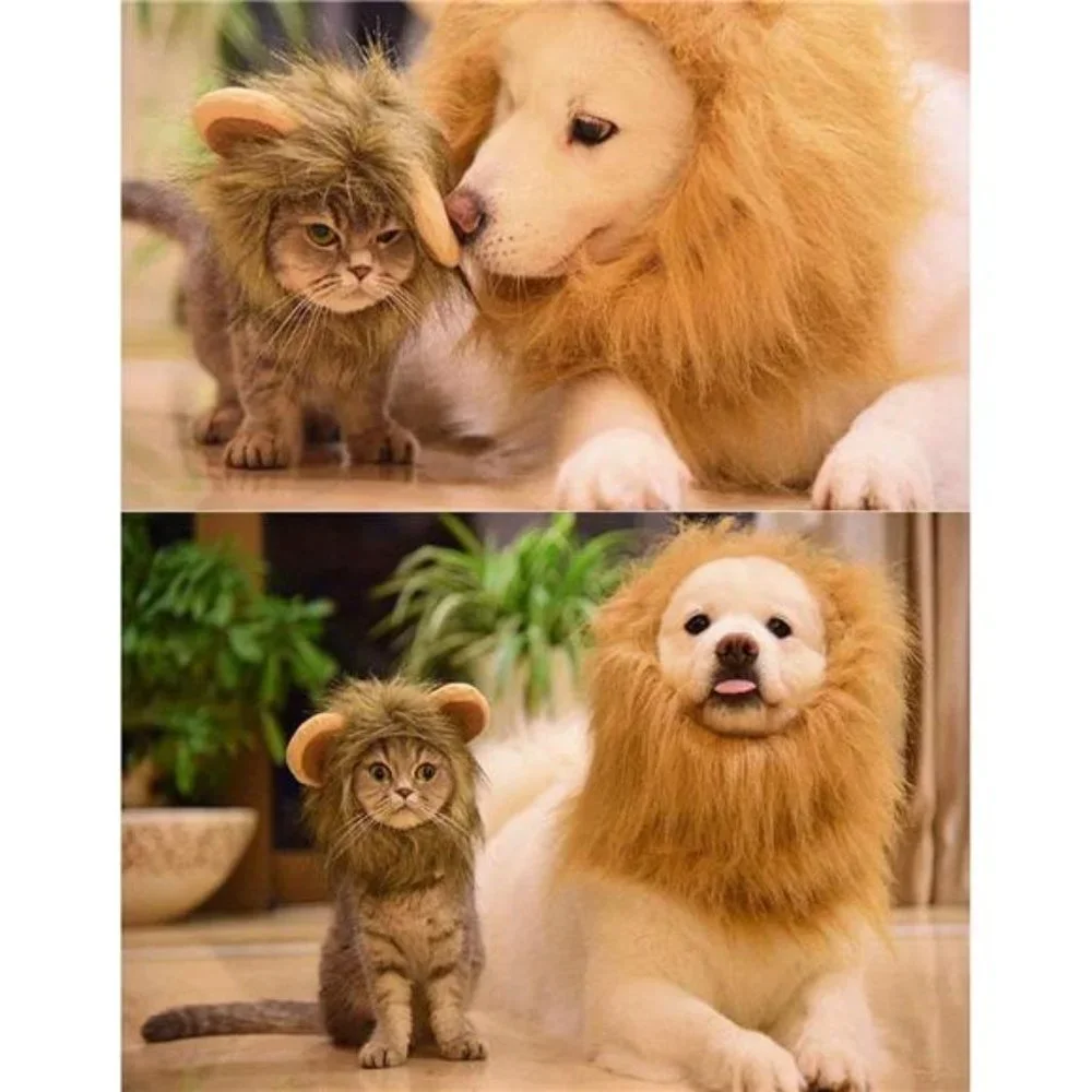 Pet Halloween Costume,Lion Hat for Kittens Puppy Dog Christmas Party Accessories
